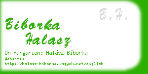 biborka halasz business card