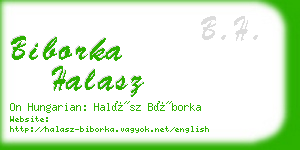 biborka halasz business card